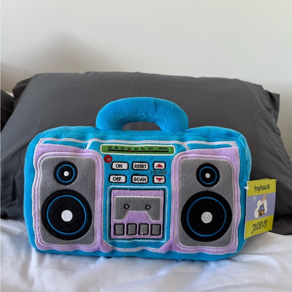 NWT Plush Boombox that plays radio